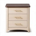 Wooden nightstand with three drawers and contrasting top in natural finish 40 x 45 x 50cm