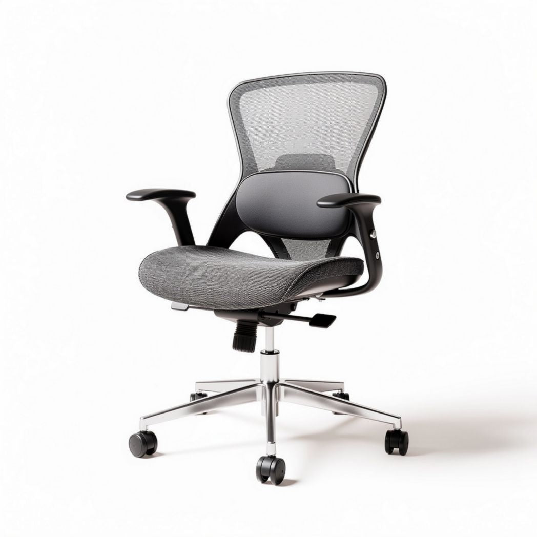 Mesh ergonomic office chair with adjustable height and lumbar support gray 50 x 60 x 100cm