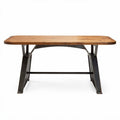 Rustic industrial dining table with a wood and metal construction 150 x 75 x 75cm