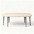 Oval coffee table made of wood and metal in natural finish 150 x 80 x 45cm