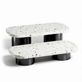 Terrazzo coffee table in white and black 120 x 60 x 40cm for living room use