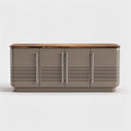 Modern sideboard with wooden top and gray finish 150 x 60 x 80cm