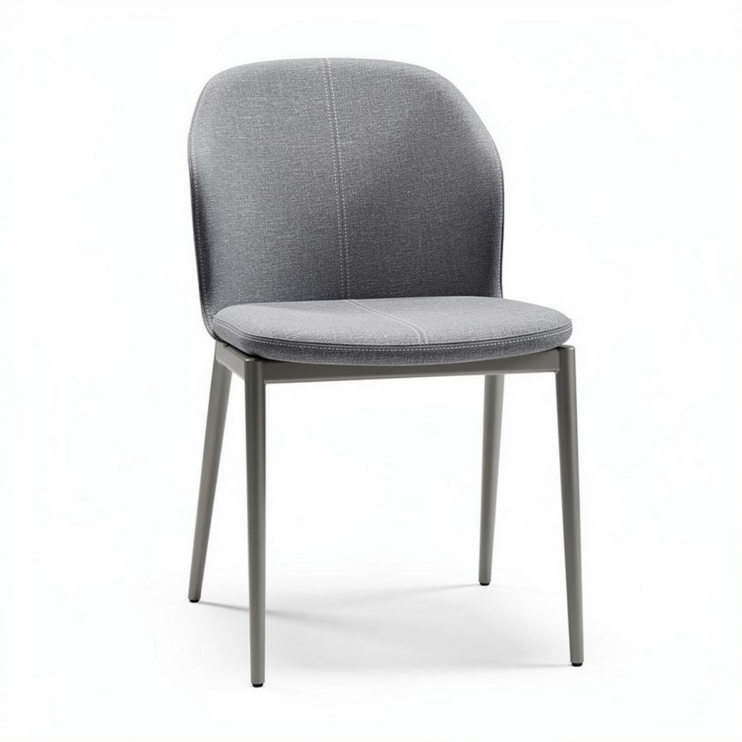 Gray fabric dining chair with metal legs for modern home decor 45 x 45 x 85cm